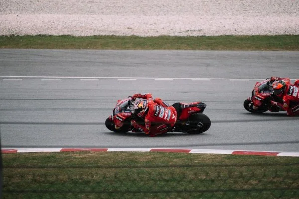 MotoGP riders battling
